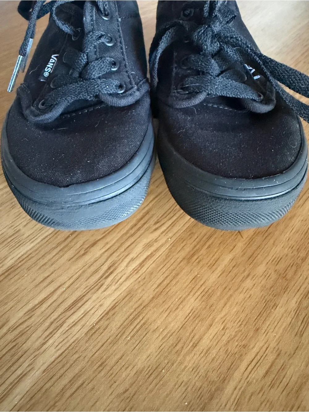 Vans Black Canvas Low Top Lace Up Sneakers Youth Size 12